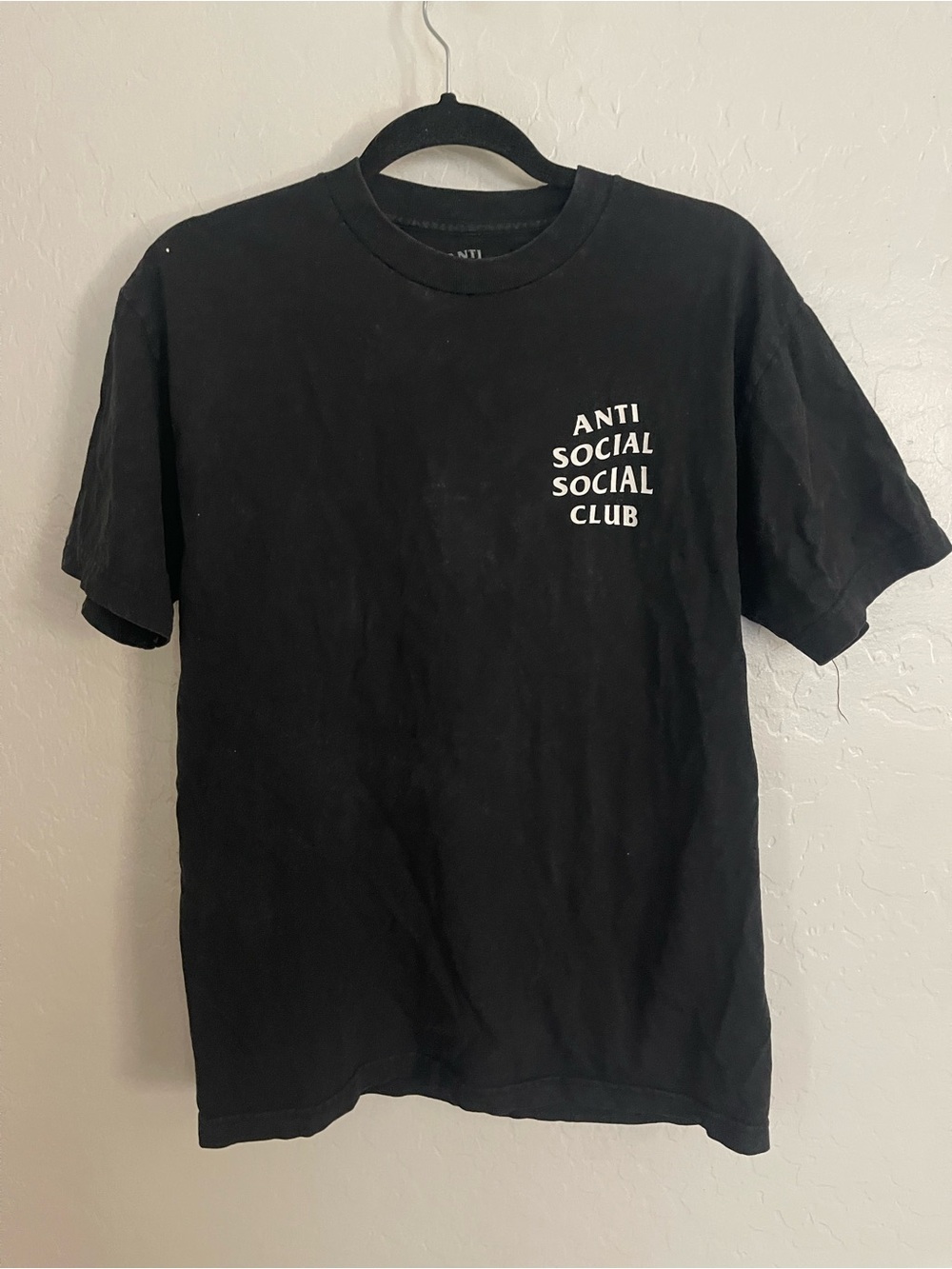 Anti Social Social Club Black Tee with White Chest Logo